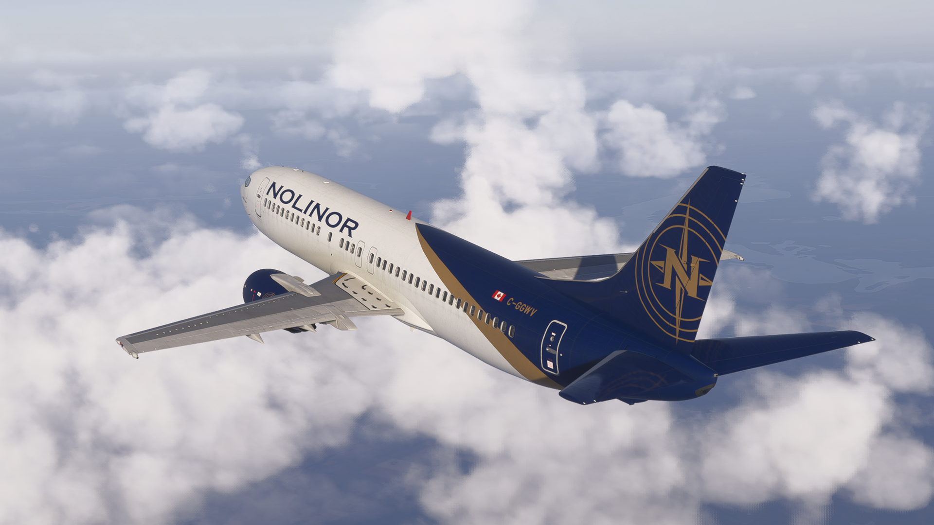 CSS 737 Classic exterior runway preview at dusk